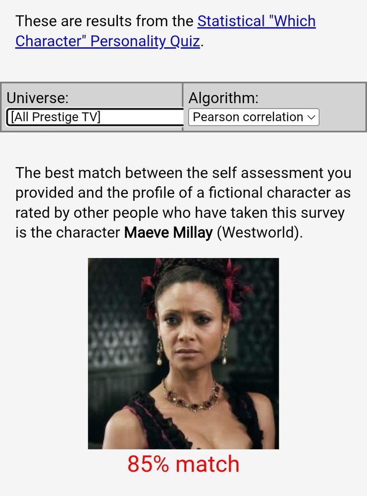 All prestige TV: 85% match with Maeve Millay