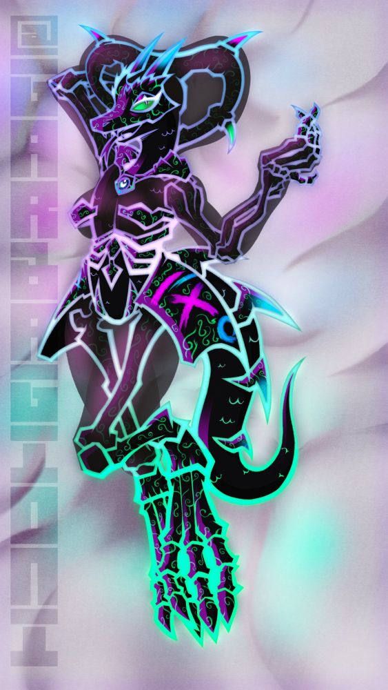 Blacklight Dakimakura by @garbagioni
