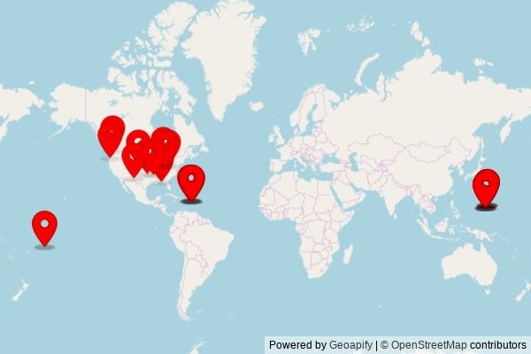 A map showing every place of worship we have visited so far in the United States including:
Vieques Baptist Church in Vieques
Saint Anthony Catholic Church in Tamuning Municipality
Kingdom Hall of Jehovah’s Witnesses in Saipan Municipality
Monasterio Carmelita de San José in Trujillo Alto
Kingdom Hall of Jehovah’s Witnesses in Tafuna
Kingdom Hall of Jehovah’s Witnesses in Tafuna
Kingdom Hall of Jehovah’s Witnesses in Tafuna
Monasterio Carmelita de San José in Trujillo Alto
Kingdom Hall of Jehovah’s Witnesses in Saipan Municipality
Iglesia de San Patricio in Loíza
Saint Anthony Catholic Church in Tamuning Municipality
Horizon Pointe Baptist Church in Norman
First Church of The Nazarene in Ensley
Santa Barbara Catholic Church in Dededo Municipality
Saint Anthony Catholic Church in Tamuning Municipality
Saint Anthony Catholic Church in Tamuning Municipality
Saint Anthony Catholic Church in Tamuning
Kingdom Hall of Jehovah’s Witnesses in Barrigada Municipality
彩帆八幡神社 in Hilaihai