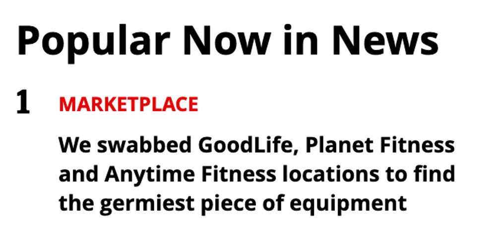We swabbed GoodLife, Planet Fitness and Anytime Fitness locations