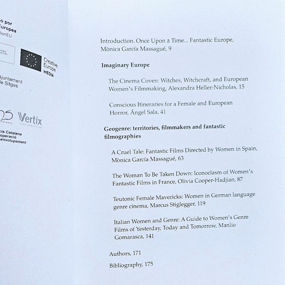 Table of Contents includes my chapter on films about witches and witchcraft made by European women