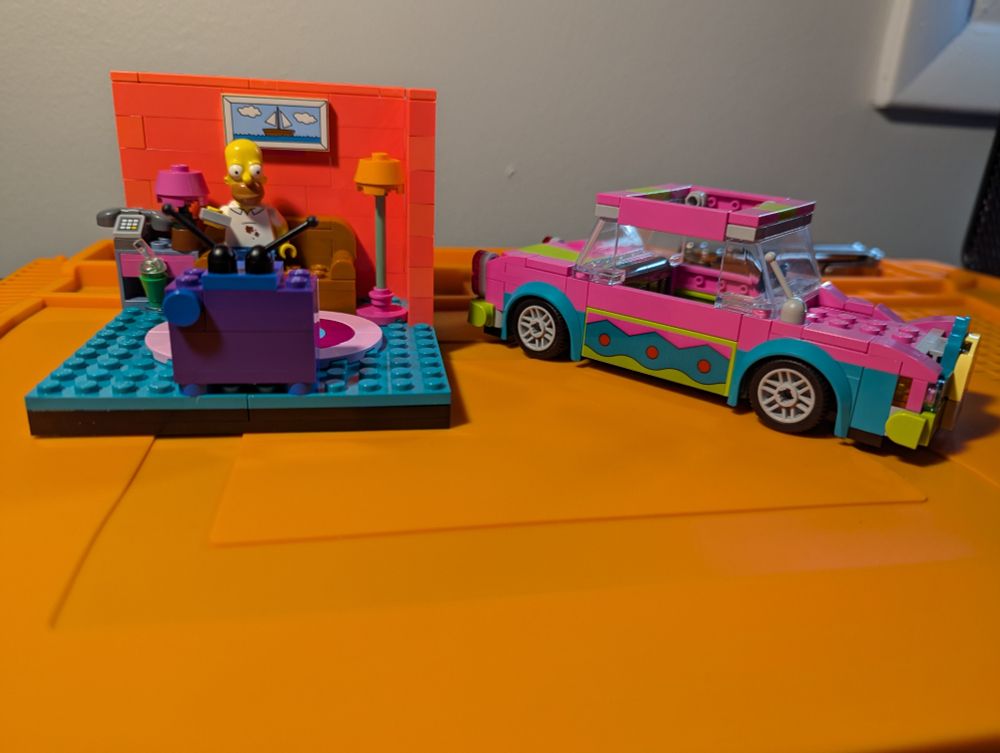 The completed models of the Krusty Burger so far