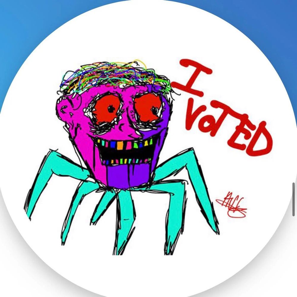An “I Voted” sticker that captures the true essence of the American Nightmare Alan Wake would refer to as the digital-age monstrosity of political chaos.