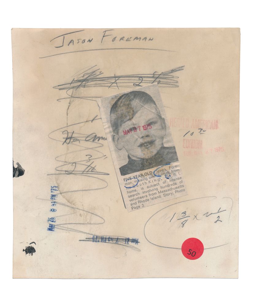 News Photo Back Views - sample page from this booklet.

Publication description part 3:

... The many remaining news photos have become raw material for other projects. I’ve made some small publications using fragments of different images (such as focusing on protest signs and costumes) and used the collection for a curatorial workshop at a college once where students identified various themes and created temporary groupings. I store the photos in boxes and pull everything out once in a while to see what might have escaped my attention before. 

For this publication, I’ve turned my focus to the backs of the photos, which I sometimes find more compelling than the images on the front. The aesthetics of these compositionally complicated objects remind me of drawings that the artist Robert Rauschenberg made with newspaper photo solvent transfers, or works by Cy Twombly where sheets of white paper are activated with expressively copied poetry, asemic writing, oil crayon marks, and bits of color. 