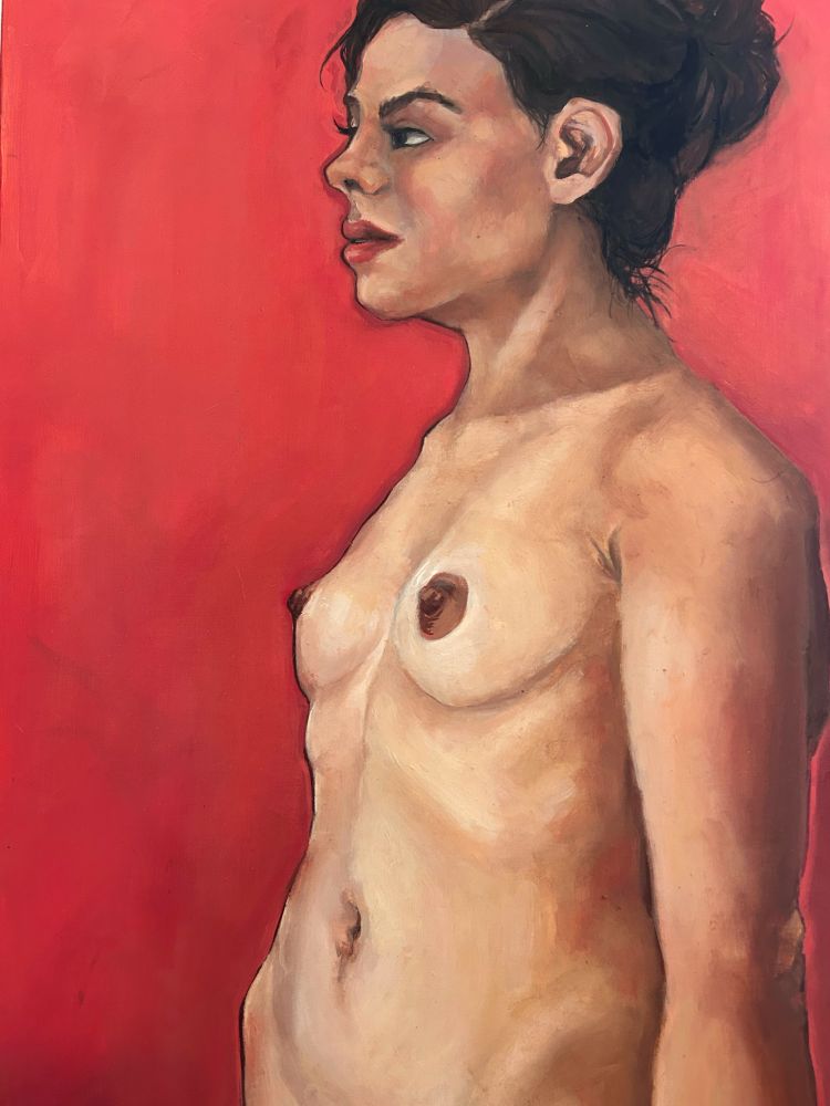 Nude image of an angry woman

