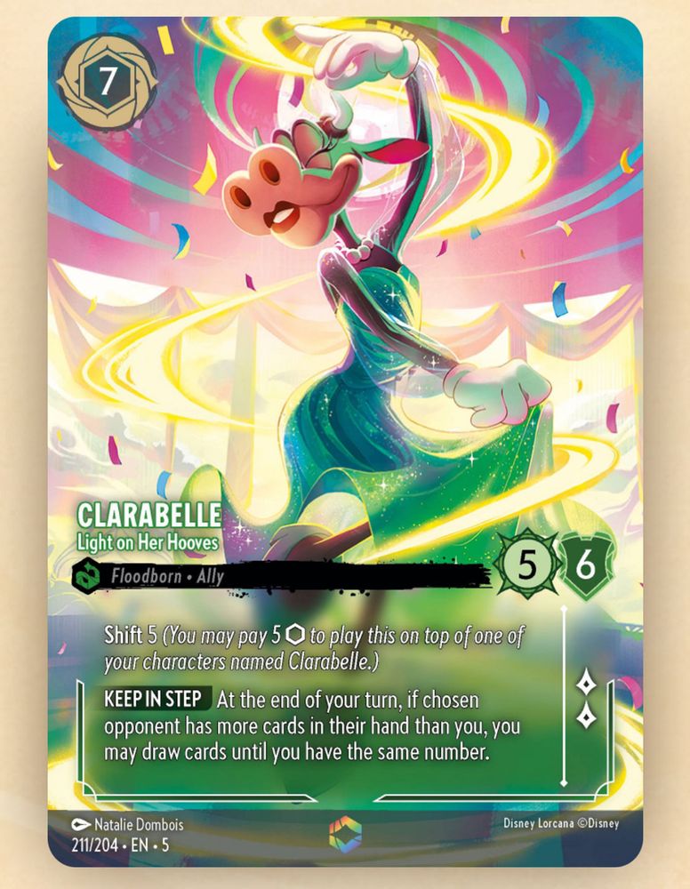 Lorcana Clarabelle Enchanted of the Set Shimmering Skies. 