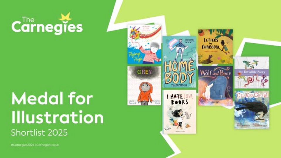 Covers of the full Carnegie Medal for Illustration shortlist 