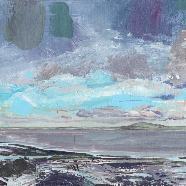 An acrylic painting of Morecambe Bay