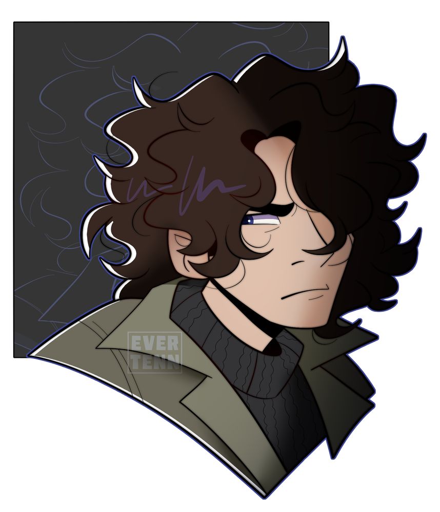 [RANSOM] a bust drawing of my oc Redleigh looking serious