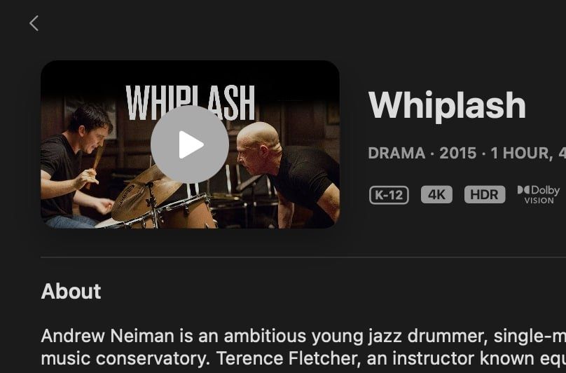 Closer screenshot of the app