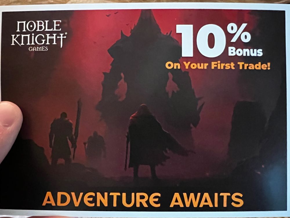 Post card 10% bonus coupon with some ai generated fantasy art on it.