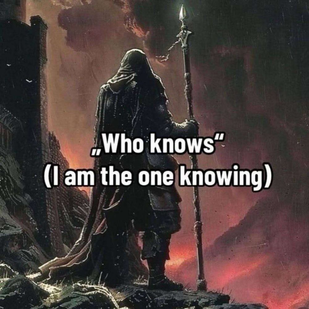 a lone warrior standing on a cliff overlooking a firey chasm