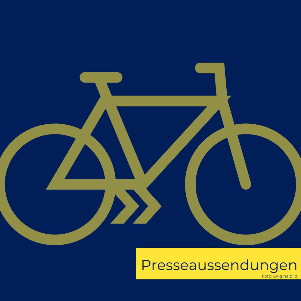 ein grünes und gelbes Fahrrad auf blauem Hintergrund