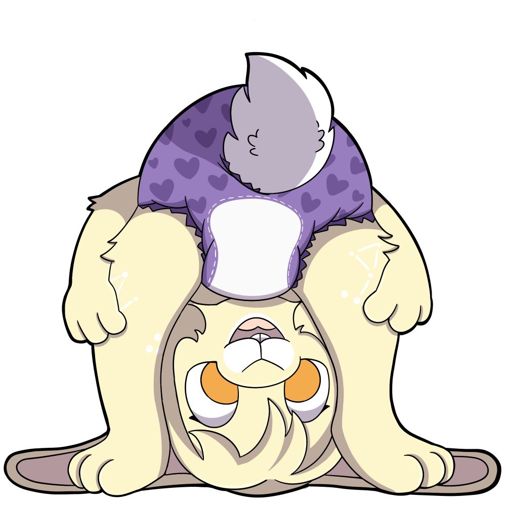 a telegram sticker of an upside down bunny wearing a diaper