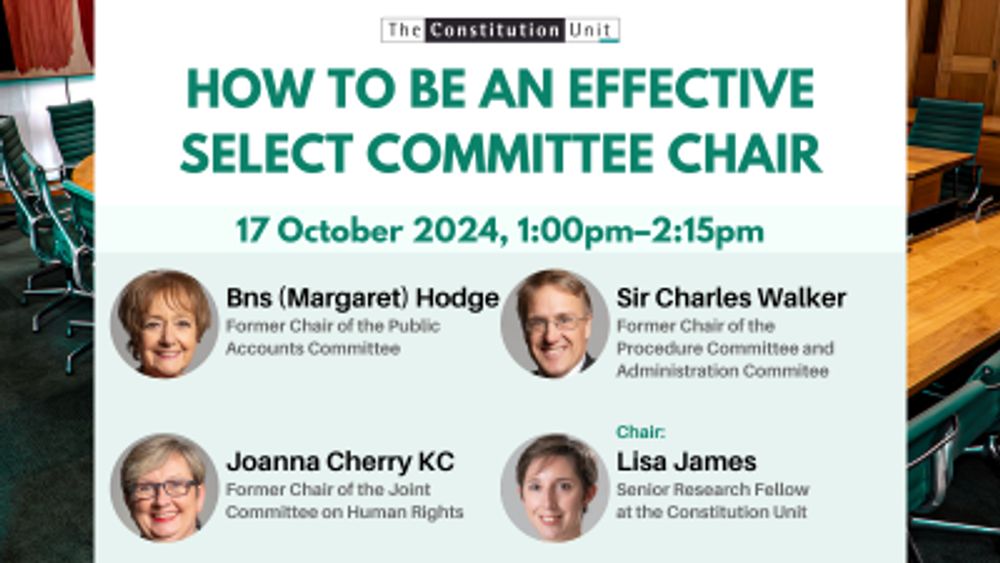 How to be an effective select committee chair