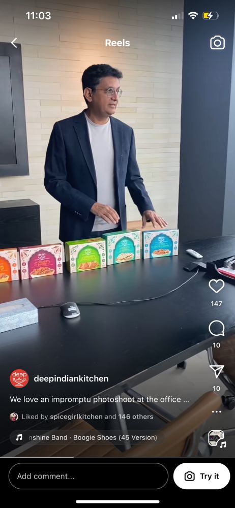 The CEO of Deep’s Kitchen is Deepak.