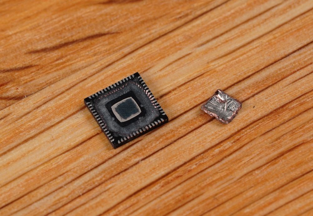 Picture of backside recapped chip