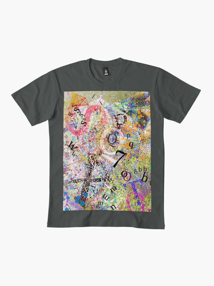 A printed grey t shirt with my artwork.