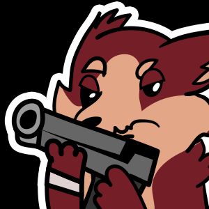 A Vulpera holding a gun