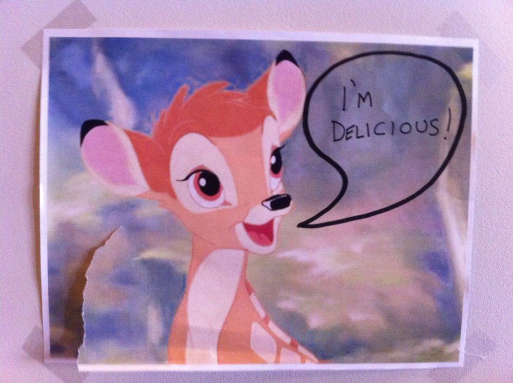 Bambi saying “I’m delicious!”