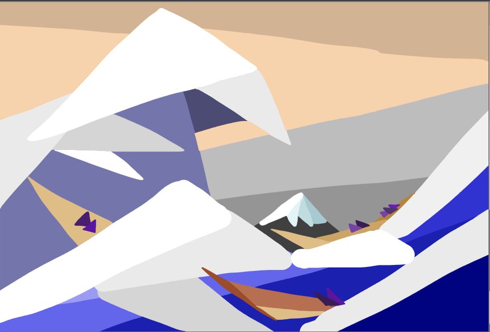 Great Wave of Kanagawa, in triangulism style.