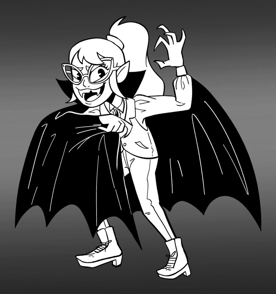 Hailey Banks dress as a Vampire drawn by Pocketoon