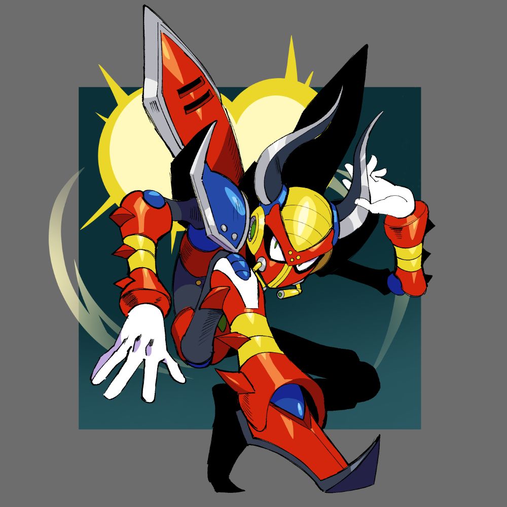 Drawing of Boomer Kuwanger from Megaman x1 