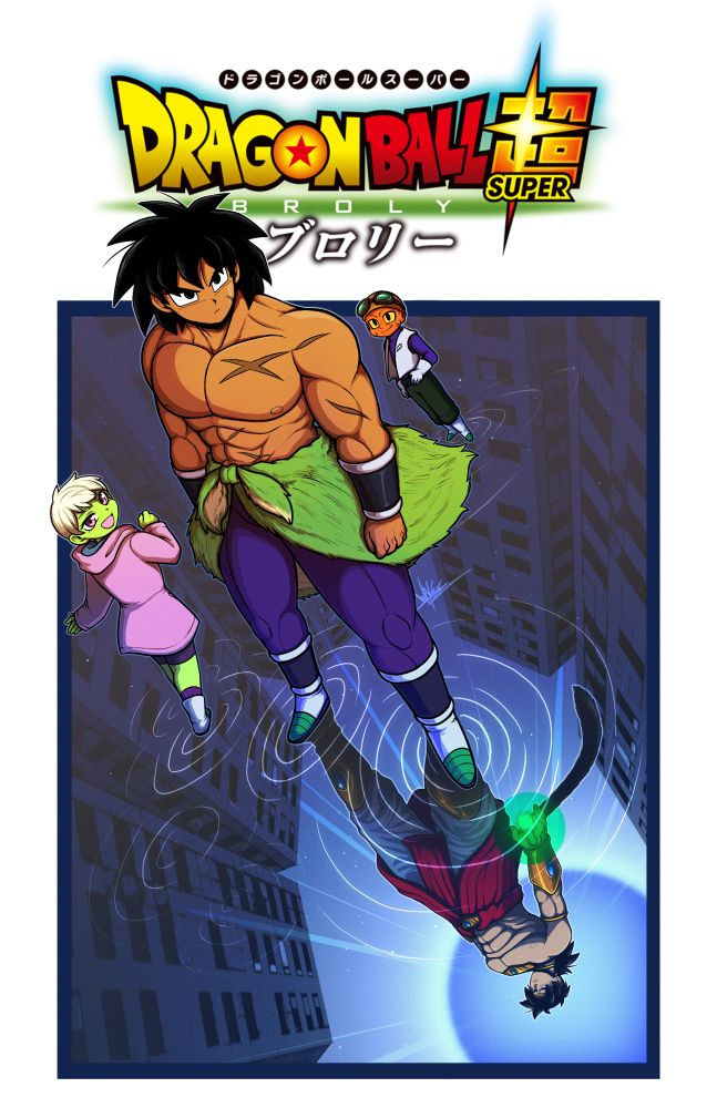 A redraw of a manga cover from dragon ball super, featuring both Z Broly and S Broly with his friends!