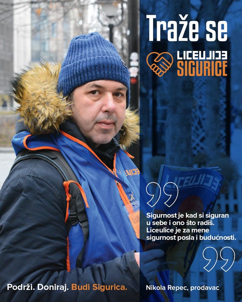 „Sigurnost je kad si siguran u sebe i ono što radiš. Liceulice je za mene sigurnost posla i budućnosti."

Mnogim našim sugrađanima i sugrađankama sa margine, Liceulice je promenilo život. Podrži i ti borbu za dostojanstven život bez siromaštva -- budi Sigurica.

💝 Poseti www.liceulice.org/liceulice-sigurice/
💝 Izaberi Mesečne donacije
💝 Unesi podatke
💝 Izaberi iznos koji želiš da doniraš mesečno
💝 Ako poželiš da se odjaviš, to radiš na istom mestu, podjednako jednostavno

Hvala ti na podršci! 🧡💙

#liceulicesigurice #budisigurica #boljisvetjemoguć #podrškajevažna