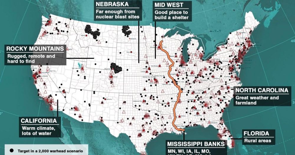 Map reveals best places to live in the US if nuclear war breaks out