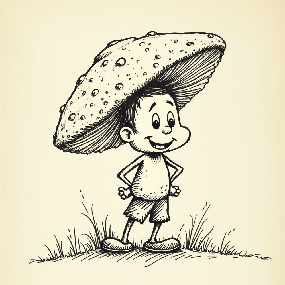 Do you Know the Mushroom man?  Handdrawn 1940's cartoon