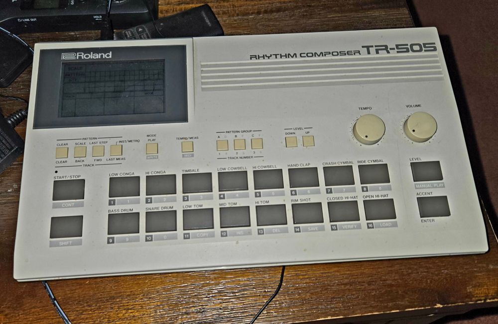 A 1980s Roland TR 505 Rhythm Composer drum machine