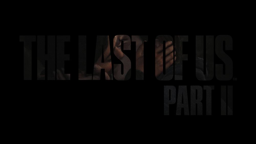 Have you or kids you've known ever coloured a piece of paper thickly in colourful wax crayons, then painted over in a layer of black (poster paint maybe?), then scratched a design into the paint to have it brightly picked out in rainbow against black? This is that, but the crayon layer is a screenshot of Ellie and Dina from The Last Of Us Part II kissing, and the design scratched into the paint layer is the landscape version of the block text logo of the game's name.