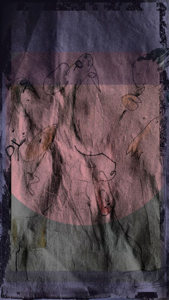 processed scribble of  italian.argentinian trio at live noise session, with singer, drummer and bas player in the semi dark in vondelbunker a former shelter.