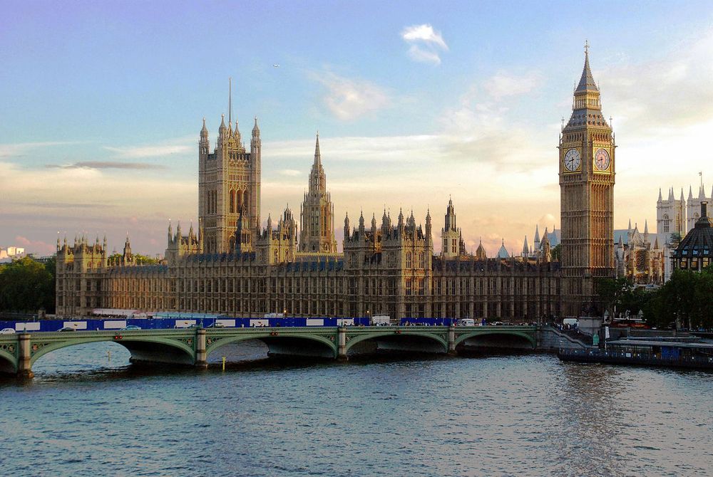 The Palace of Westminster in London, July 2008, by Mike Gimelfarb.
https://commons.wikimedia.org/wiki/File:Parliament_at_Sunset.JPG
