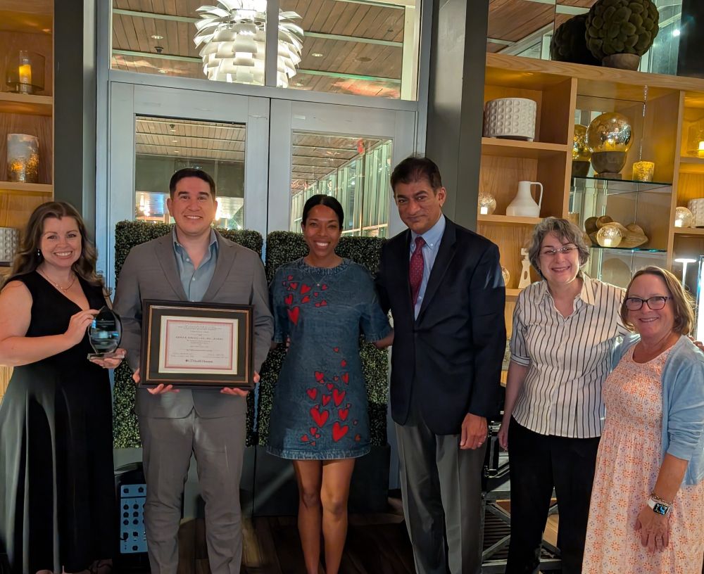 Group photo of Neonatology fellowship graduate Dr. Frank Abene with program leadership.