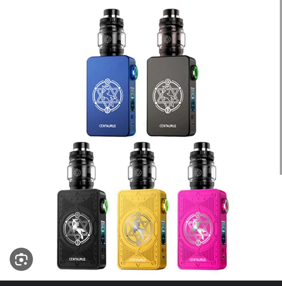 Cigarettes électroniques, sur le boitié il y a une étoile à 6 branches avec un centaure qui brandit un arc