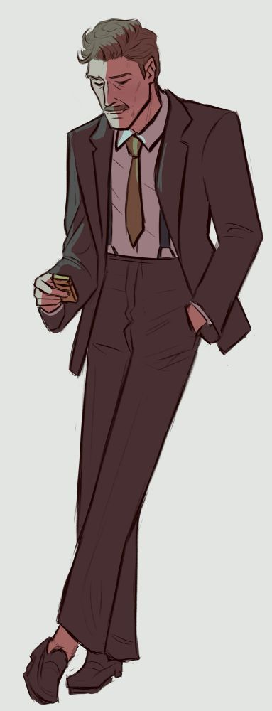 Arthur in a brown suit leaning back looking at his lighter 