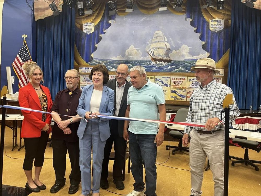 Senator Collins has never met a ribbon she doesn't fancy cutting...