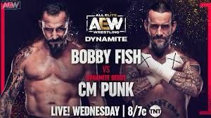 Match graphic for Bobby Fish v. CM Punk at AEW Dynamite a few years ago