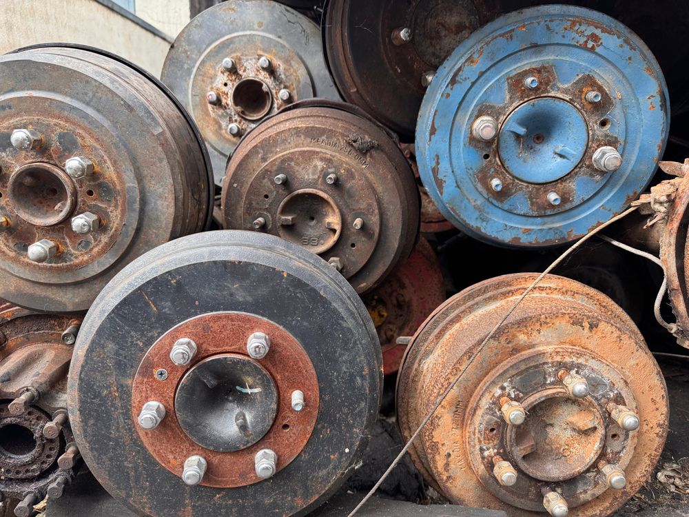 A close up of some brake discs 