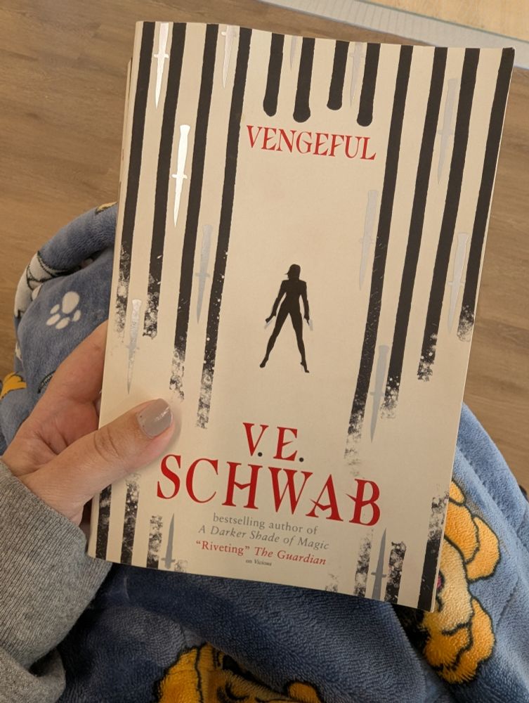 Vengeful
V.E Schwab 

Bestselling author of a darker shade of magic 
"Riveting" the guardian on Vicious. 
