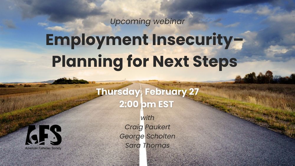 Photo of a road leading off into the distance with text, "Upcoming Webinar. Employment Insecurity - Planning for Next Steps. Thursday, February 27, 2:00 pm EST, with Craig Paukert, George Scholten, Sara Thomas."