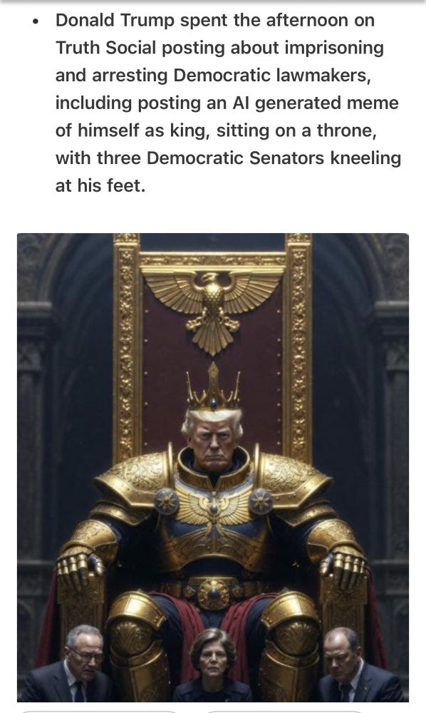 Trump as a king lording over Democratic leaders