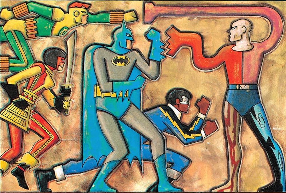 Detail from cover Batman and the Outsiders #17 cover by Jim Aparo and Lynn Varley 