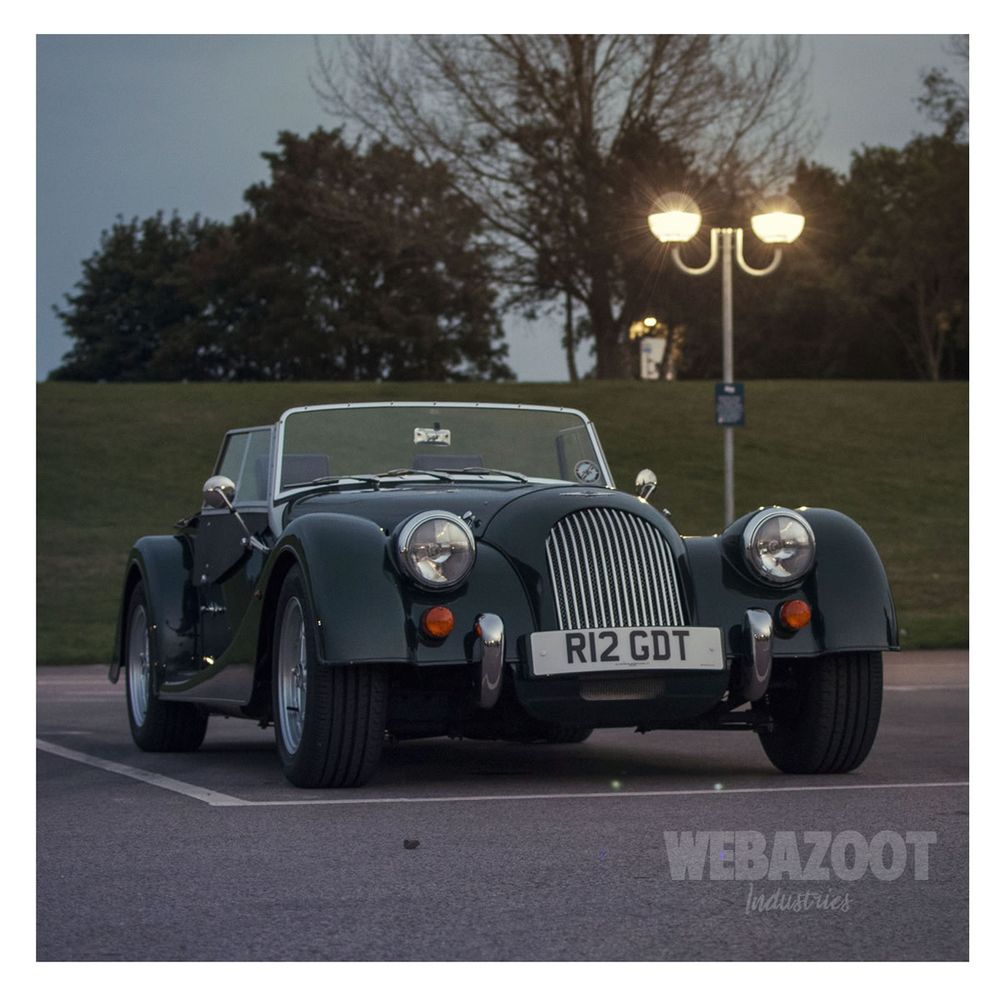A Morgan car parked at the British Motor Museum for the October 2023 Gaydon Gathering event.