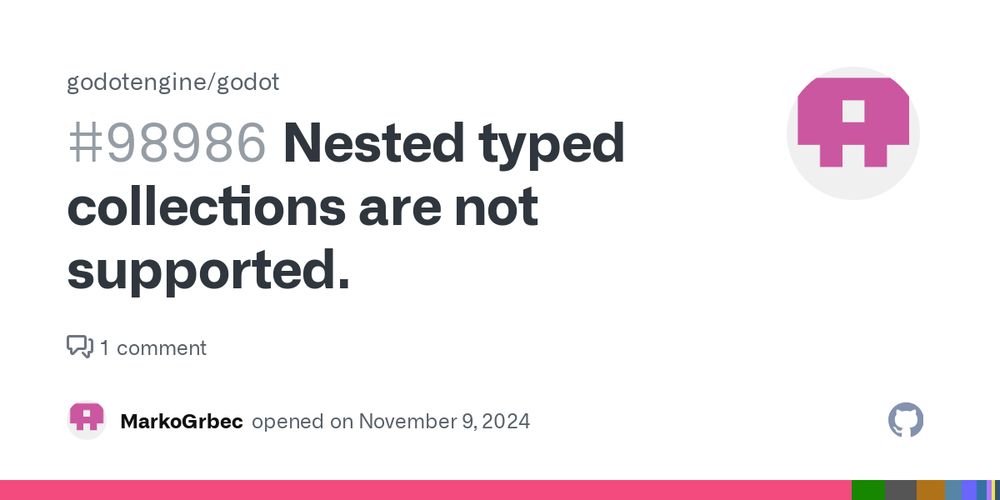Nested typed collections are not supported. · Issue #98986 · godotengine/godot