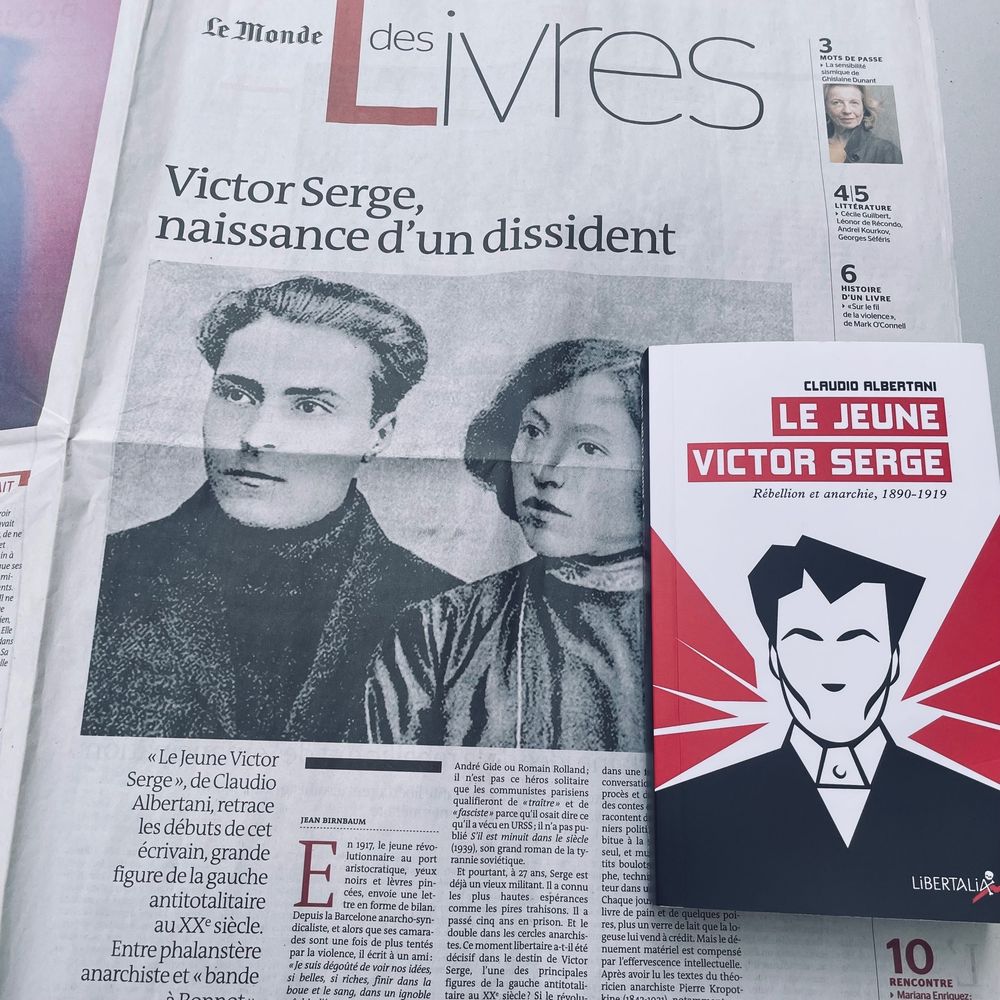 Deux pages consacrées à Victor Serge et à Rirette Maitrejean dans Le Monde des livres.
