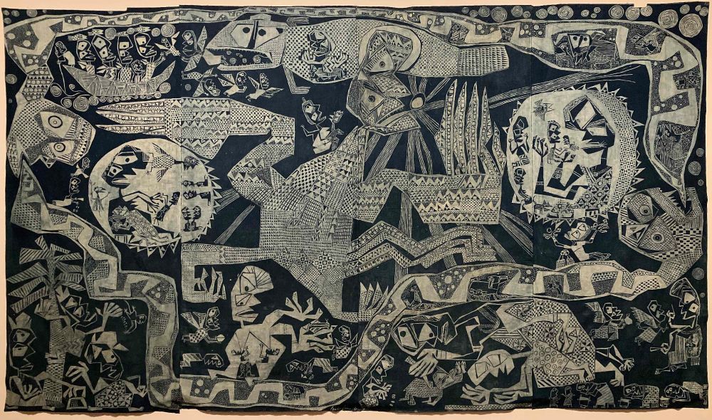 Batik panel with decorative motifs