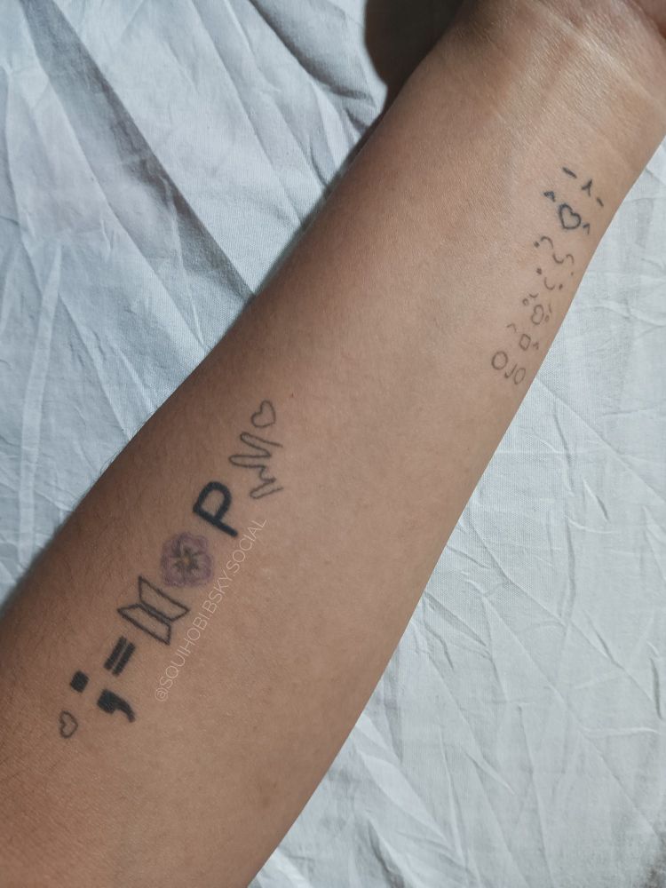 Personal Tattoo "J-Hope" and then OT7 emoticons